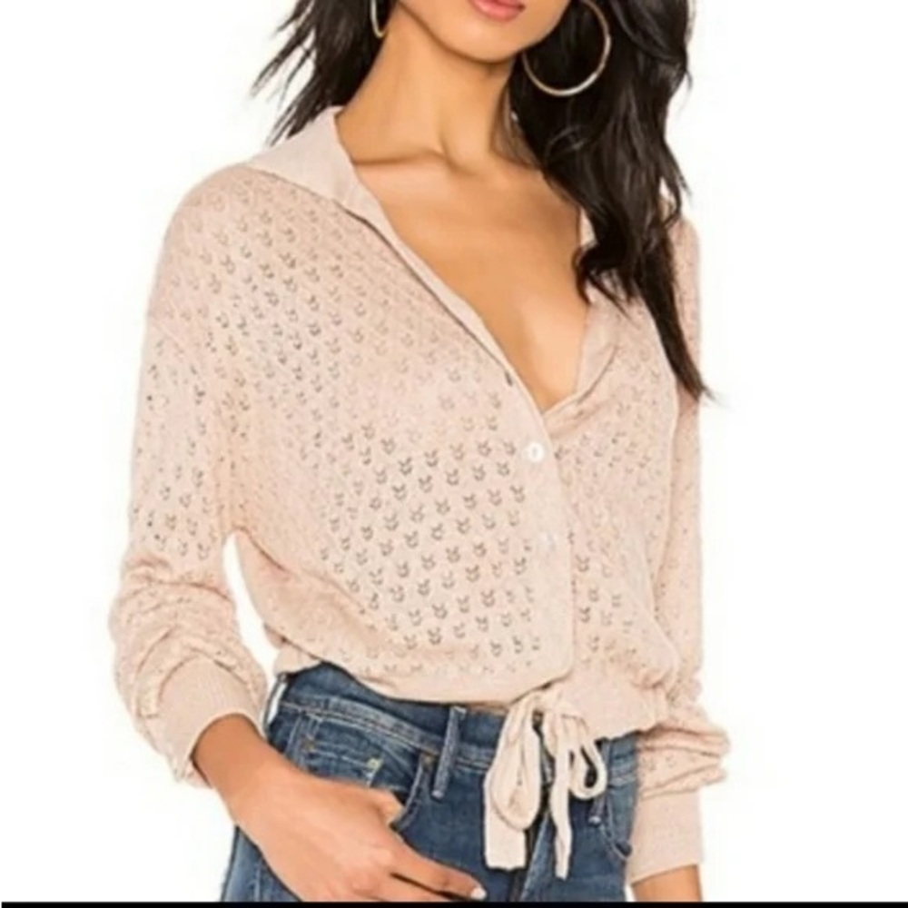 Free People Betty tie front sweater